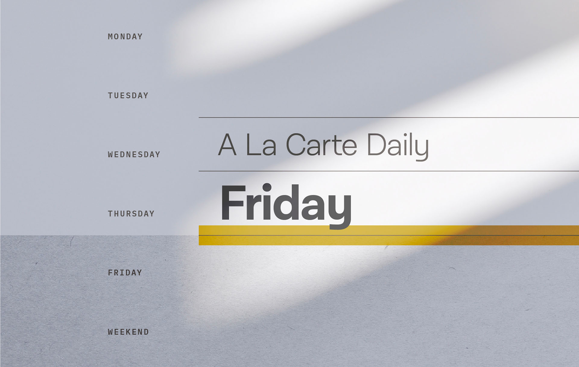 A La Carte Friday 2